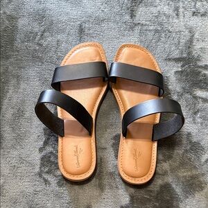 Women’s Black Strap Slide Sandals